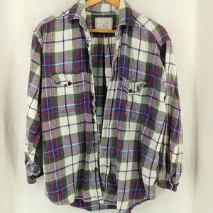 American Eagle Vintage Look Plaid Flannel Shirt
